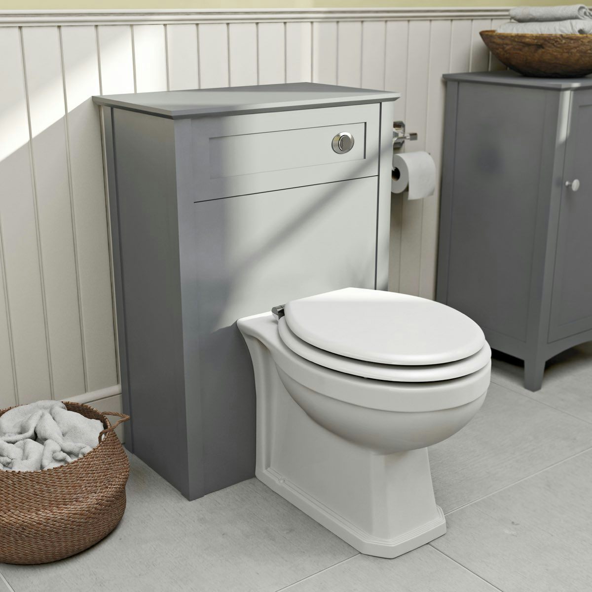 Energy Back To Wall Toilet With Seat And Slimline Back To Wall Unit White
