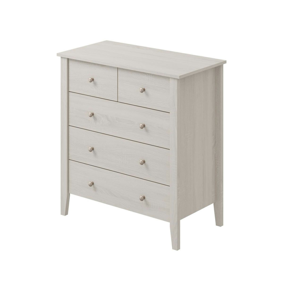 MFI Sydney white oak 2 over 3 drawer chest | VictoriaPlum.com