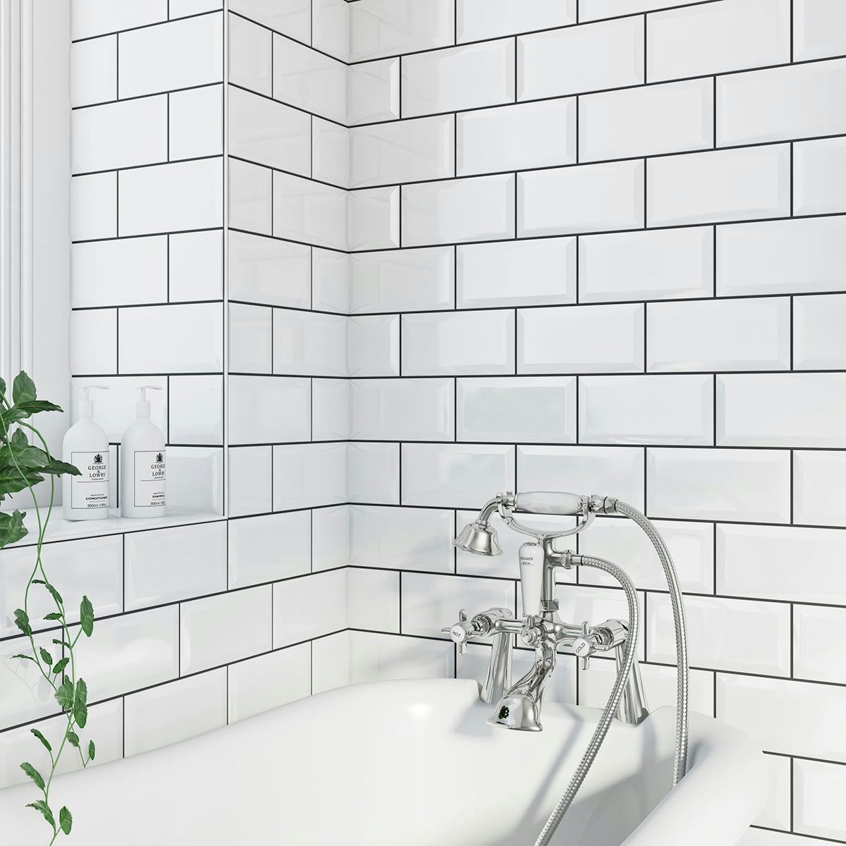 Metro White Bevel Gloss Tile 100mm X 200mm VictoriaPlum Com   16f554e0 D719 4ad6 83bb Bfca40b98627 