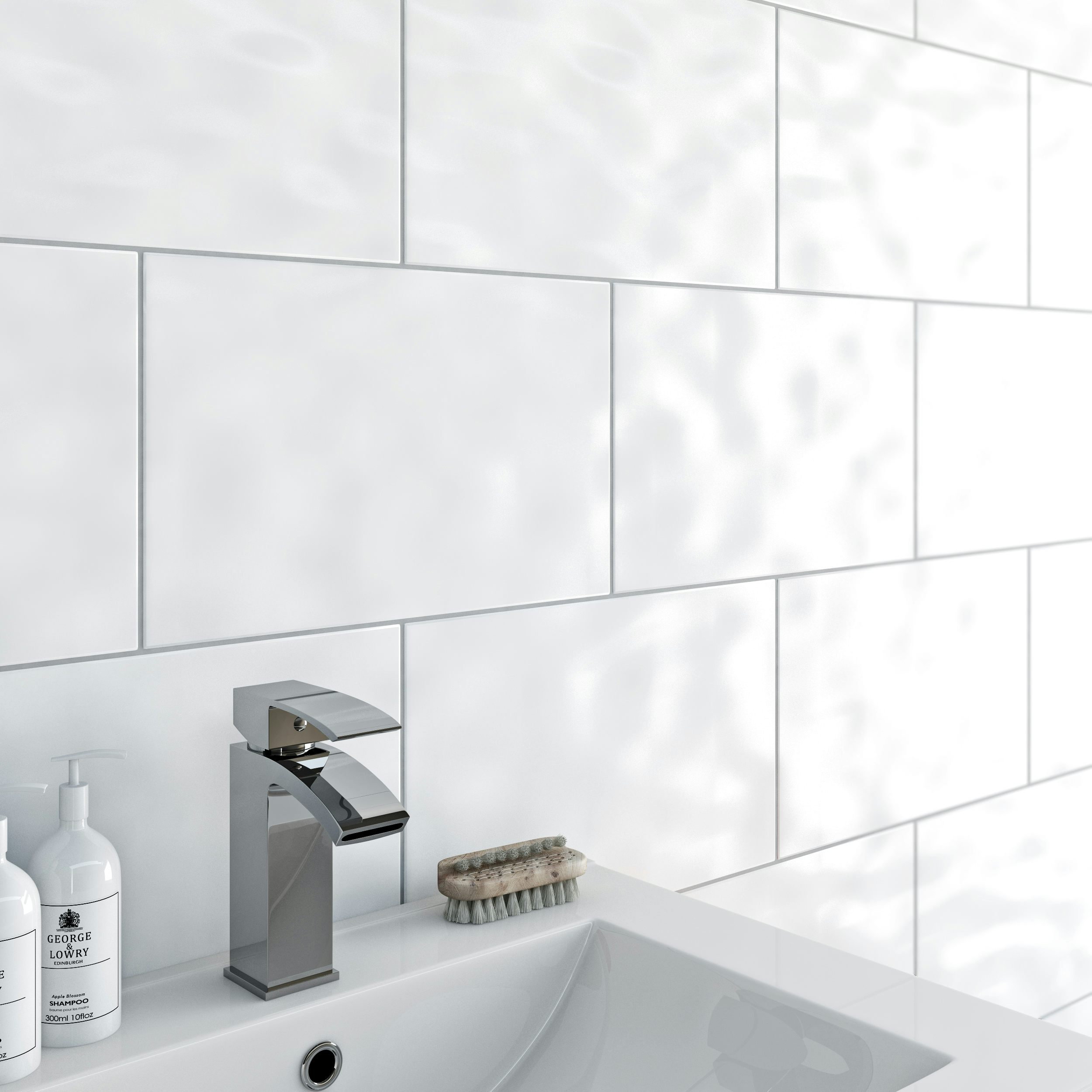 Clarity Bumpy White Gloss Tile 248mm X 398mm VictoriaPlum Com   63f39413 3a24 4a05 9315 C2878ad6b557 