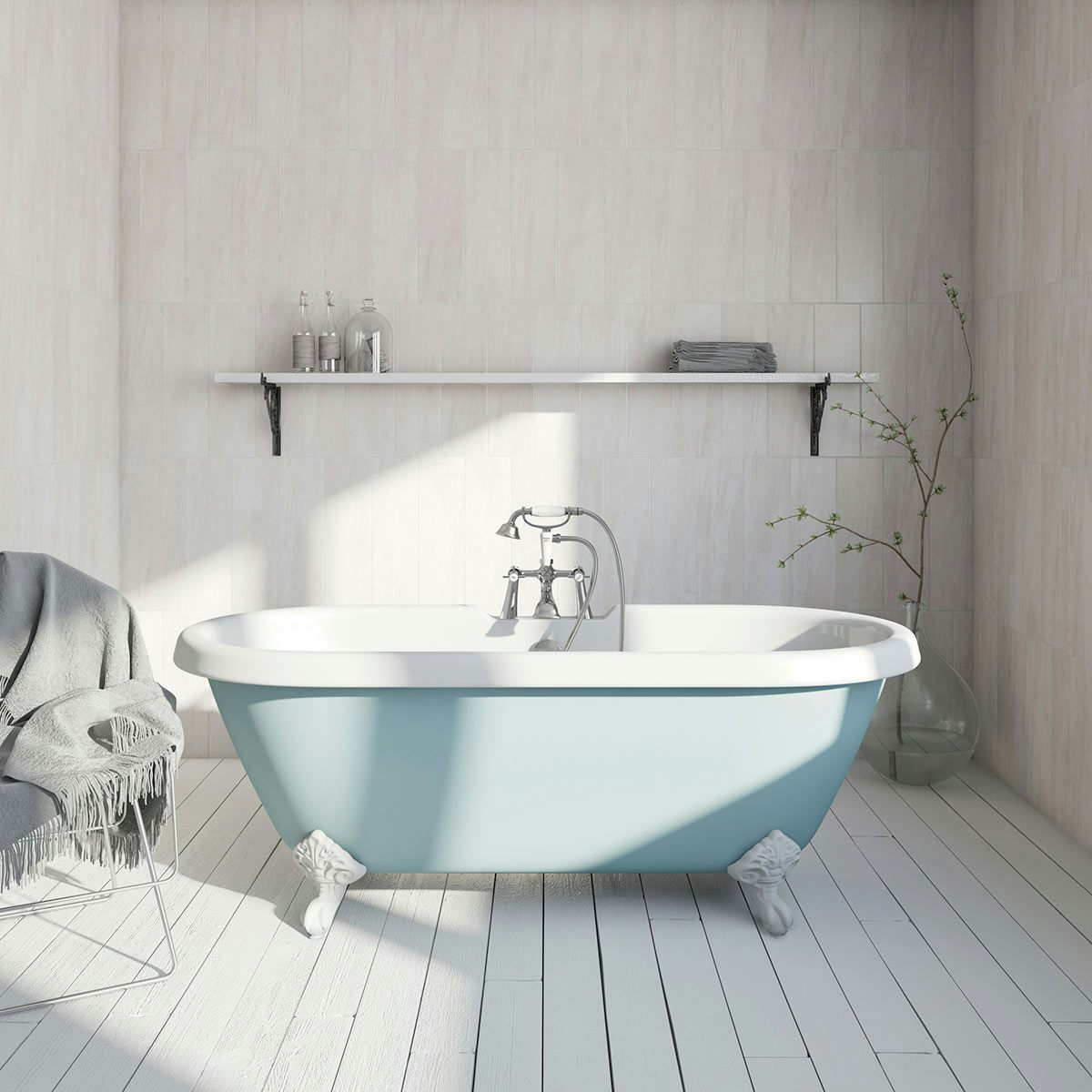 The Bath Co. Bluebell coloured bath | VictoriaPlum.com