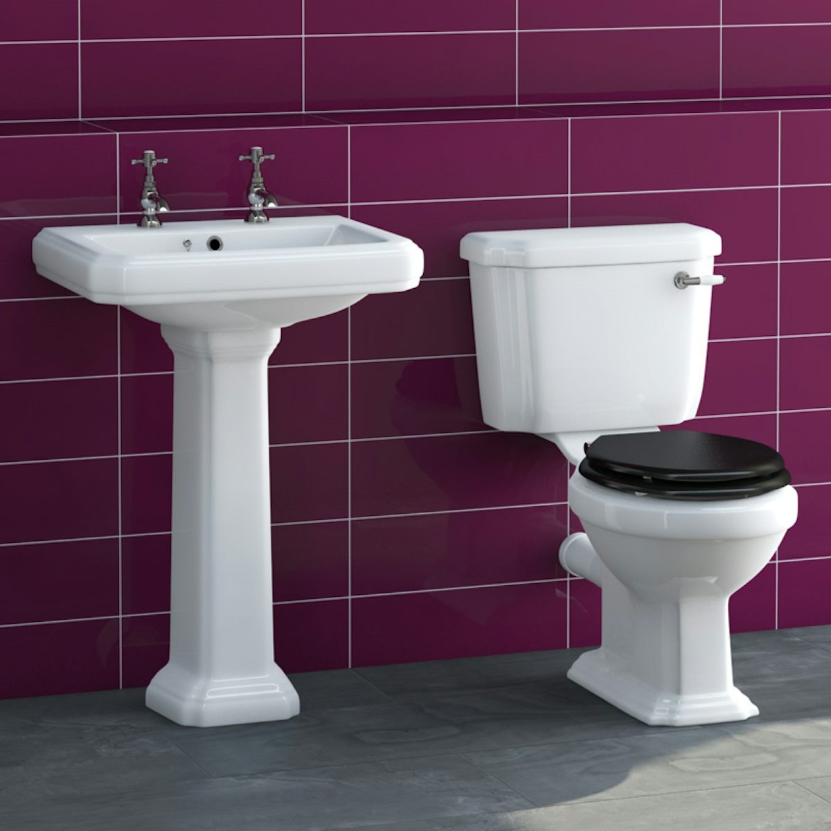 Cavendish Suite Large with Black Toilet Seat | VictoriaPlum.com