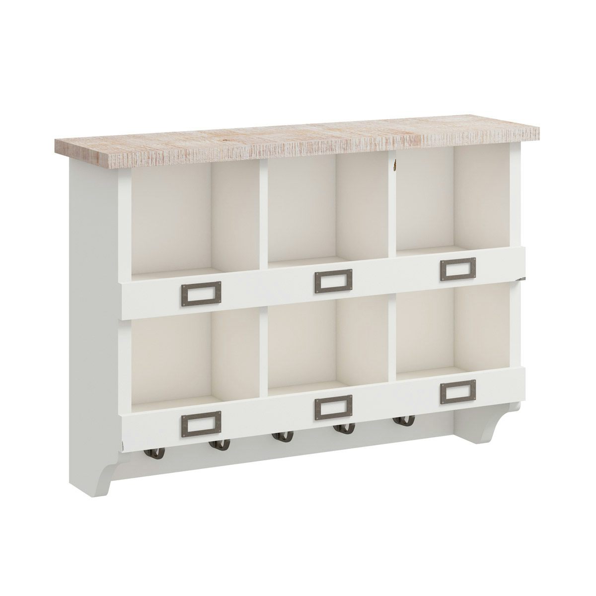 Reeves Austin white 6 hole wall storage rack | VictoriaPlum.com