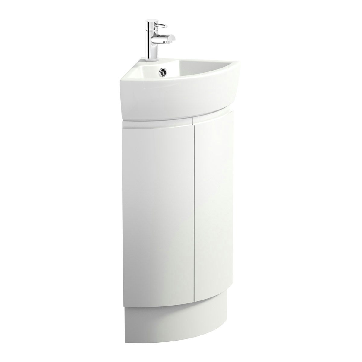 Mode Curvaceous snow corner vanity unit and basin ...