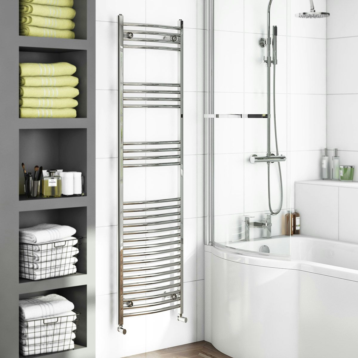 Curved Heated Towel Rail 1650 X 450